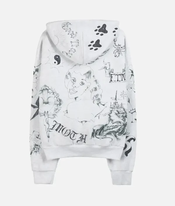 Basket Case Gallery Zip Hoodie White